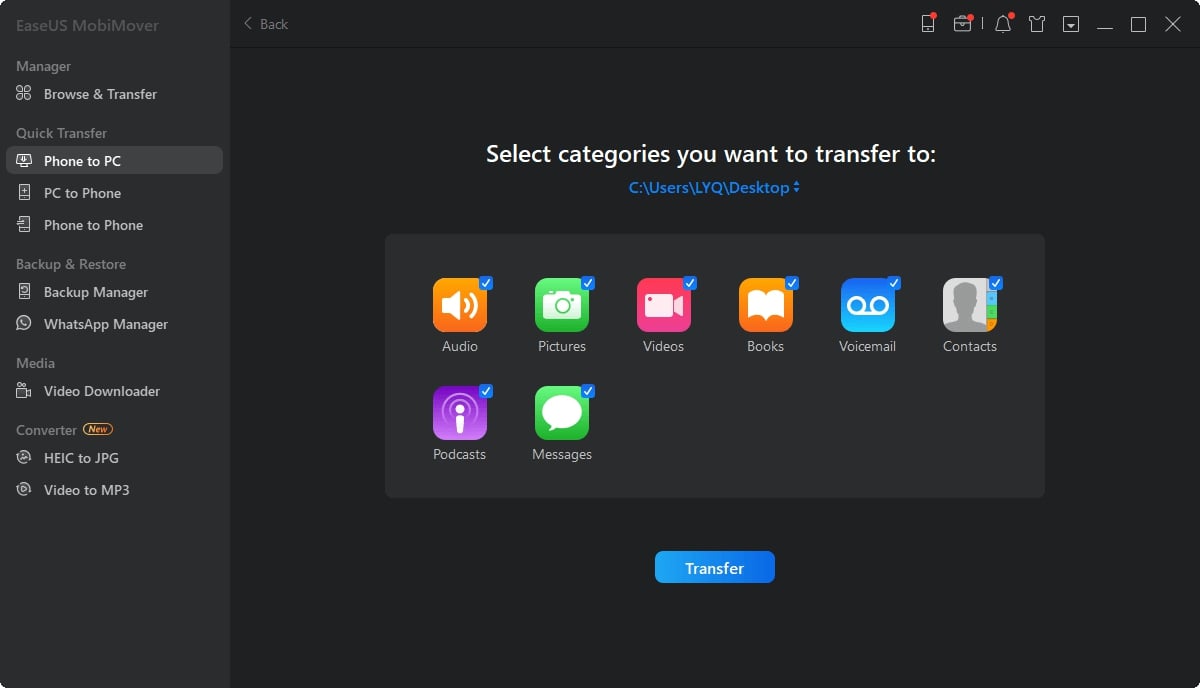 choose the categories